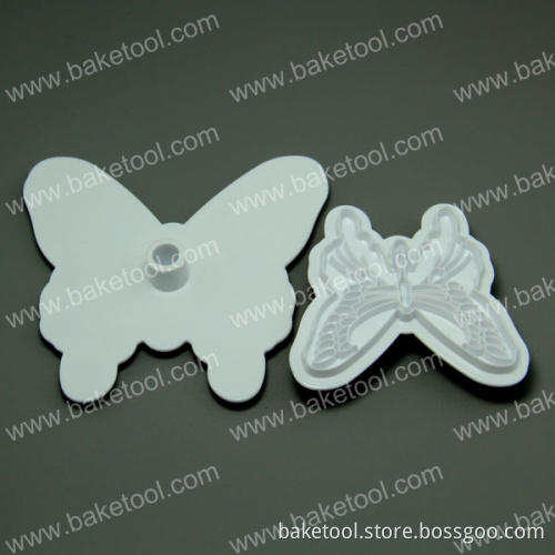 Plasrtic 2pcs Butterfly Shape Cake Fondant Press Mold Gum Paste Mold Set